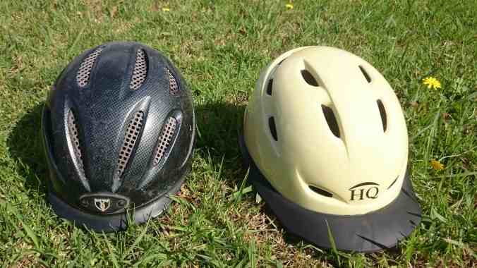 Equestrian helmet (left) vs Stockman (right)